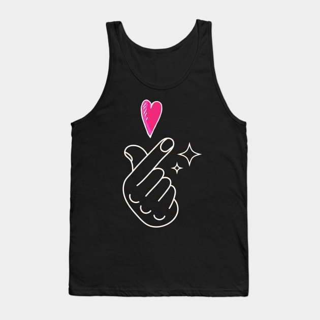 Korean finger heart Tank Top by tatadonets